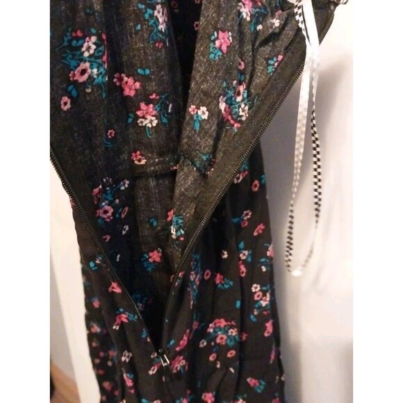 Van's Dress L Floral Side Zip Adjustable Strap Beach Boho Whimsigoth Romantic - Picture 4 of 8